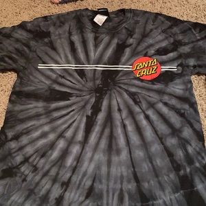 Santa Cruz black tie dye tee